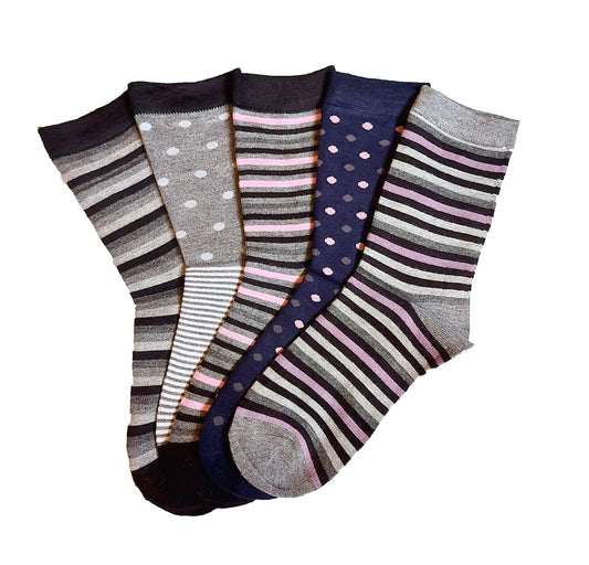 5 pari ženskih čarapa od bambusa: prugaste 5568