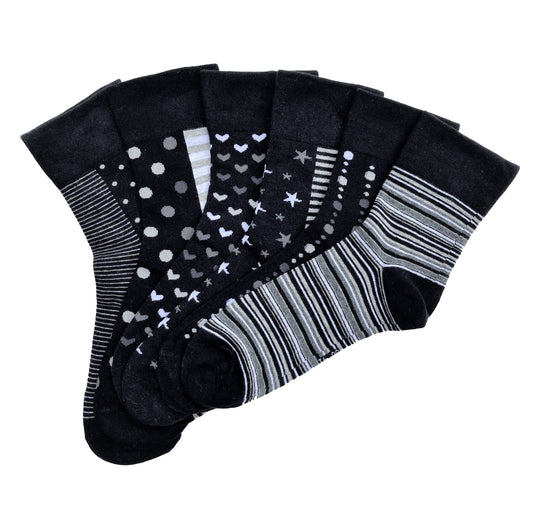 6 pari ženskih čarapa bez gume 5580.3, tamne