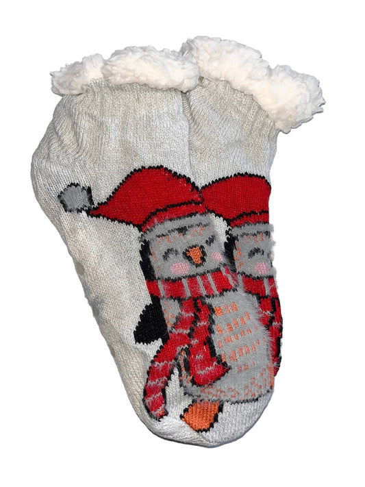 1 par toplih podstavljenih čarapa, niske 5735 sivi pingvin