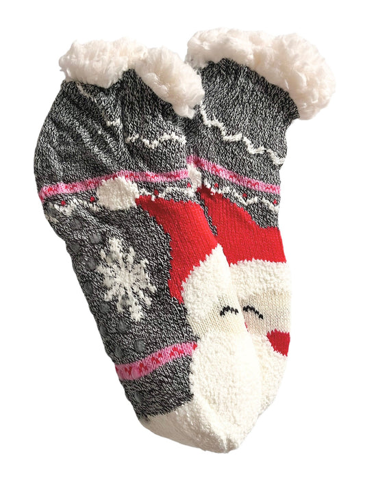 1 par toplih podstavljenih čarapa, niske 5735 tamno sive Djed Mraz