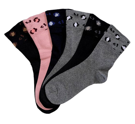 6 pari ženskih čarapa bez gume, leopard 5705