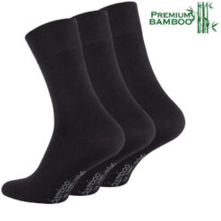 3 pari moških premium črnih nogavic iz bambusa C.Crown