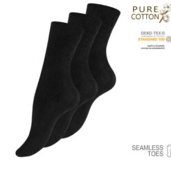 3 para ženskih crnih čarapa od 100% pamuka, Clark Crown 4006