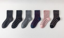 6 pari ženskih antibakterijskih čarapa bez gume i bez šavova, prugaste 5838