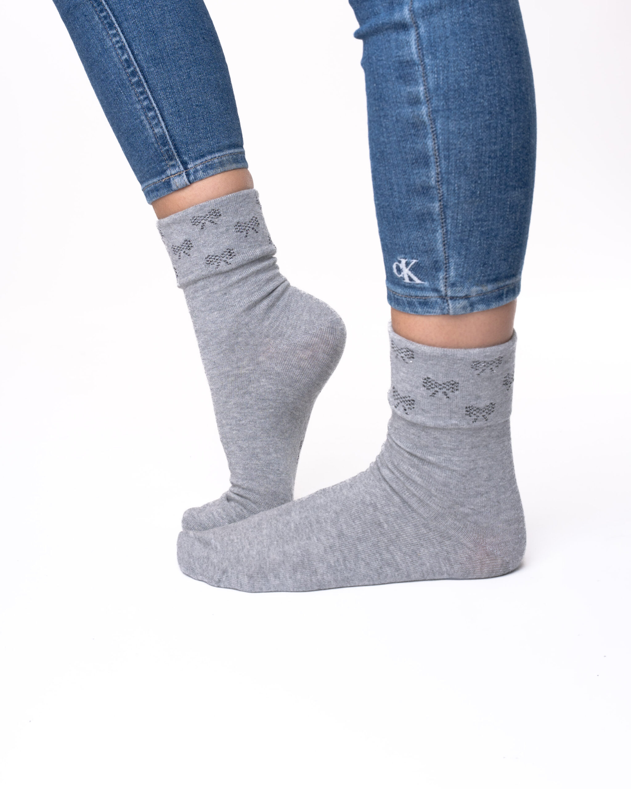 6 pari ženskih čarapa bez gume, jednobojne /mašne gore 5711 - Slika 4