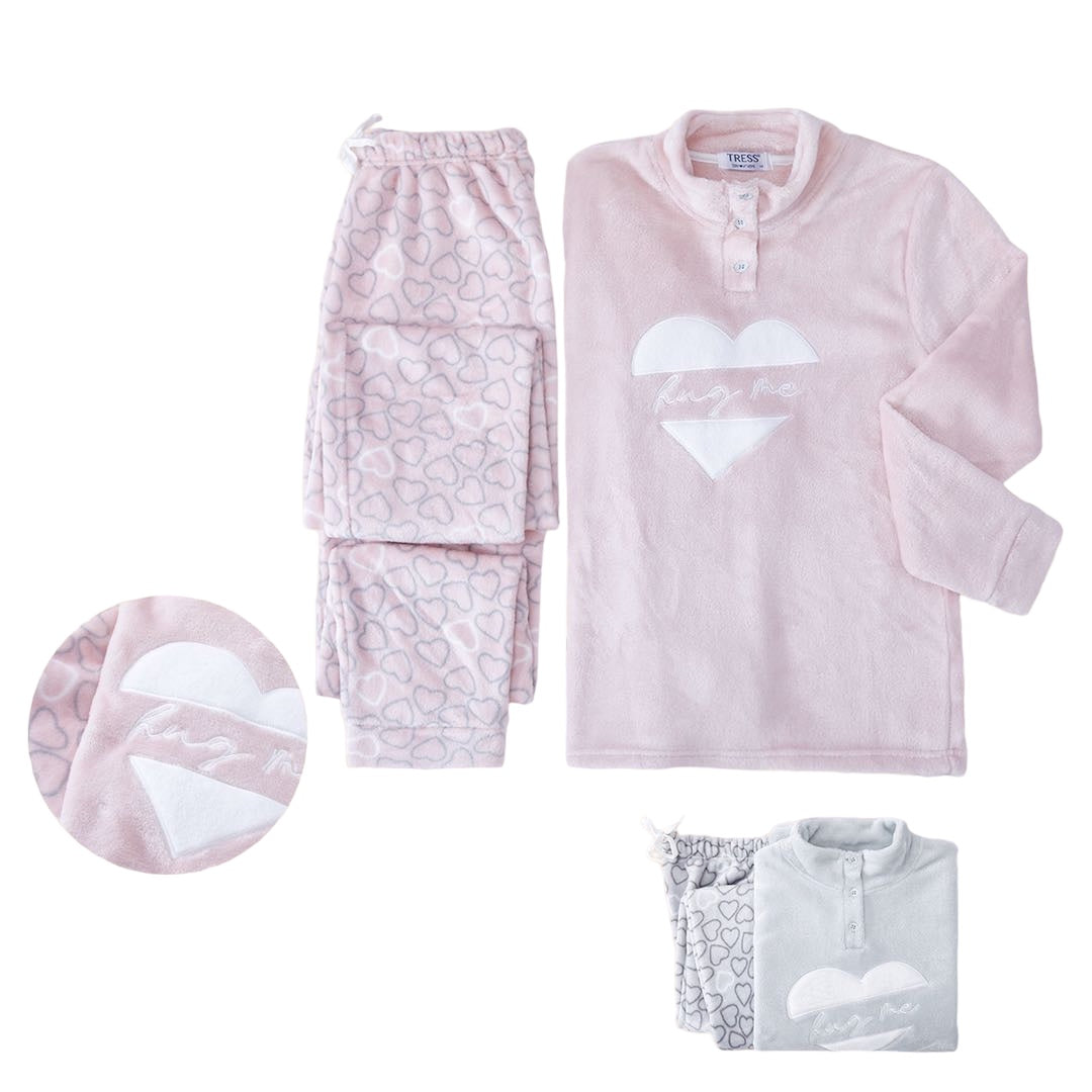 Ženska lepršava duga pidžama Tress 7337, ružičasta