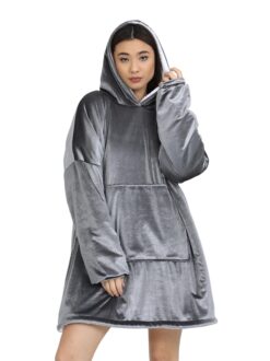 Hoodie zimski pokrivač, 8140 siva