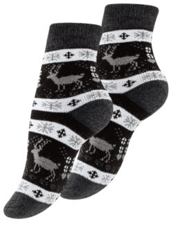 2 para termo čarapa sa snježnim pahuljicama VCA, tamno sive 4107