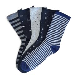 5 pari debelih termo ženskih čarapa bez gume, tamni razni uzorci 5821