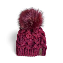 Zimska pletena kapa Lunanay 3599, bordo sa coflekom