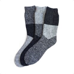 3 para čarapa od mješavine vune alpake, sive boje 6490