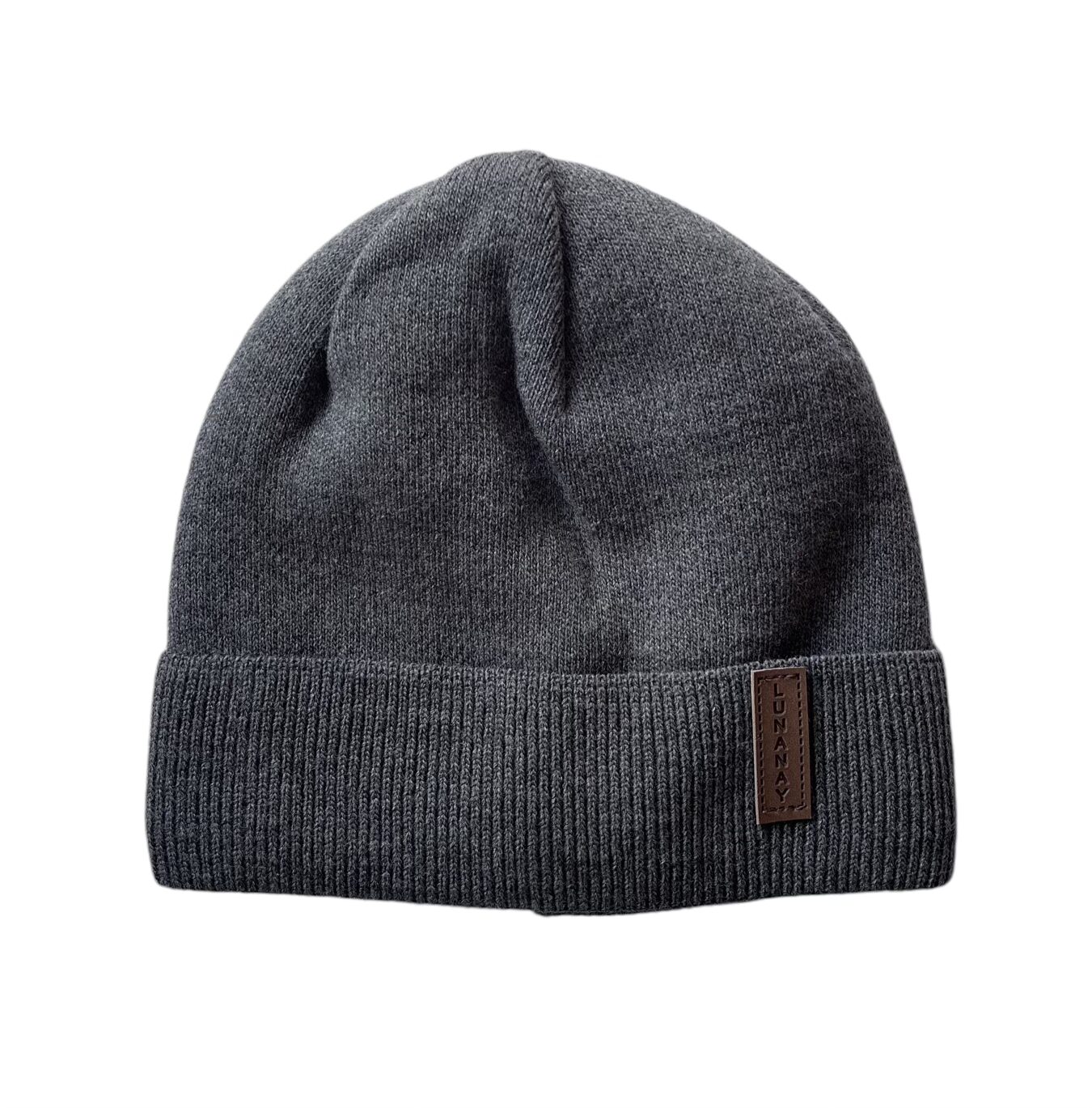 Lunanay muška ili ženska zimska pletena kapa 1178, tamno siva