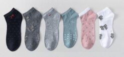 6 pari ženskih bambusovih čarapa, niske razni uzorci 5962- TANKE
