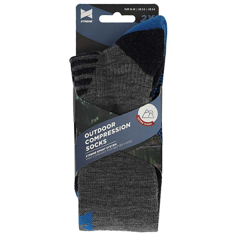 Xtreme outdoor kompresijske čarape – 2 para, sive - Slika 2
