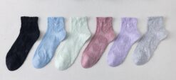 6 pari ženskih antibakterijskih čarapa bez gume i bez šava, pastel srca poluvisoke 5981
